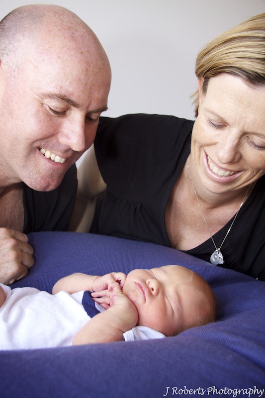 Mum & Dad with newborn - newborn portrait photography